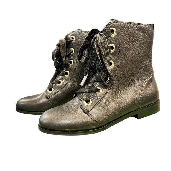 Kate Spade New York Black Leather Combat Boots Size 8.5 - Picture 5 of 10